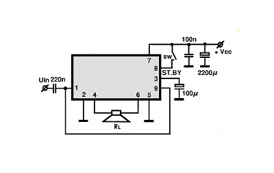 TDA1519A BTL electronics circuit